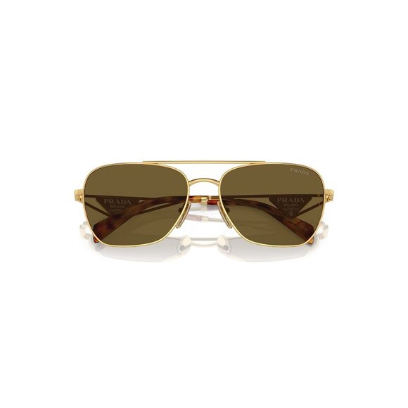 New PRADA Gold Square SPR A50 5AK-01T Sunglasses Women - Picture 4 of 6